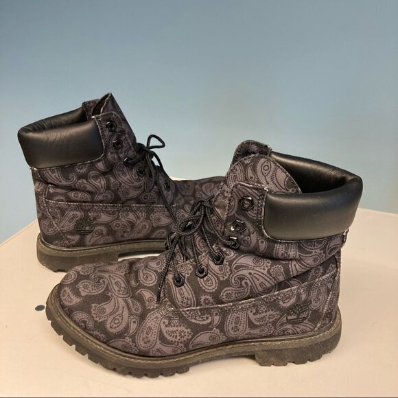 TIMBERLAND Sz 8 Paisley Limited  Edition Moto Combat Type Lace Up Boots - Picture 9 of 10
